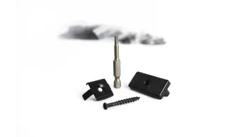 Clip + vis Inox teinté noir pour terrasse