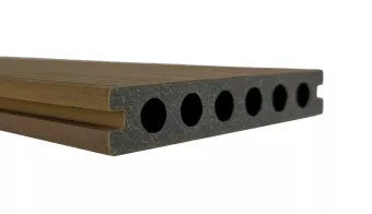 Lame de terrasse en bois composite réversible 2 teintes face teck