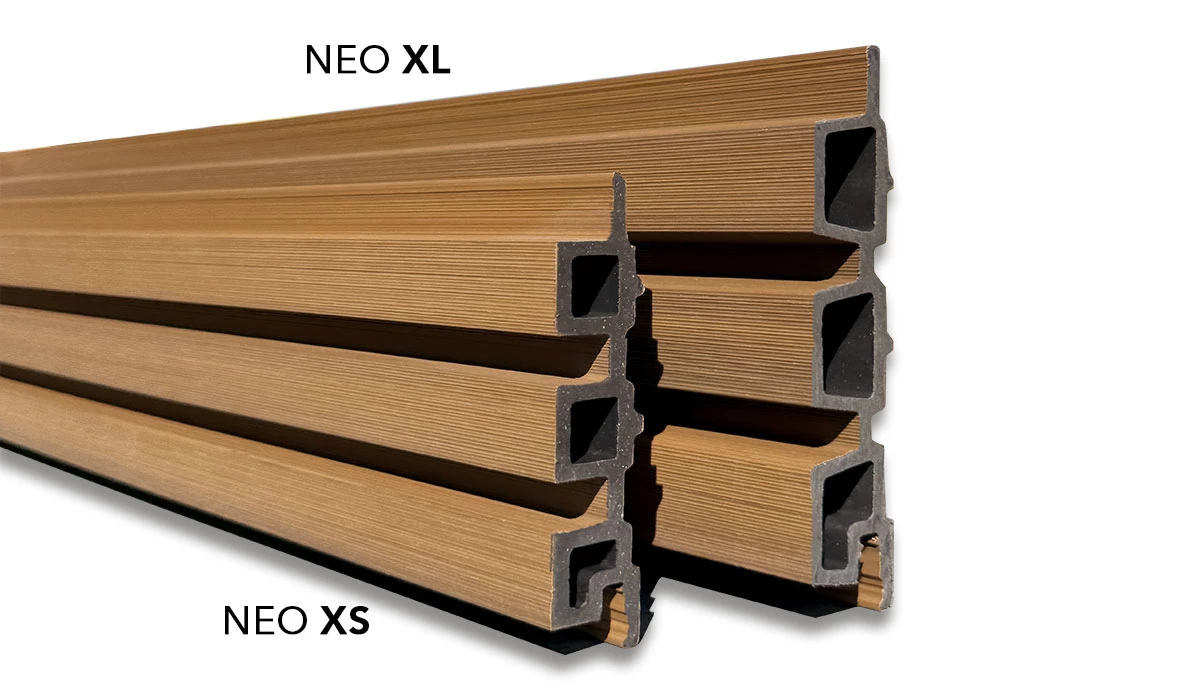 Lames de bardage claire voie en bois composite NEO XL | neowood