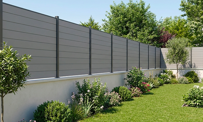 fixation poteau de cloture sur muret