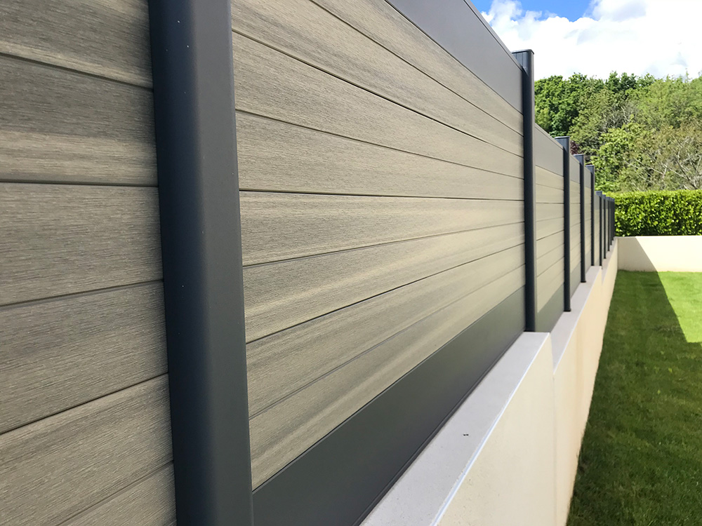 cloture composite et aluminium neowood