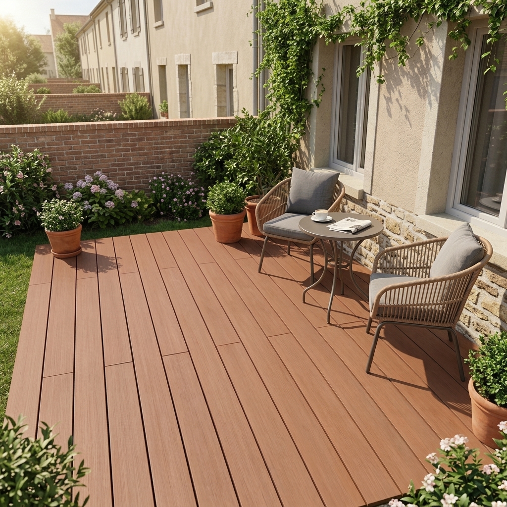 lame de terrasse devant maison