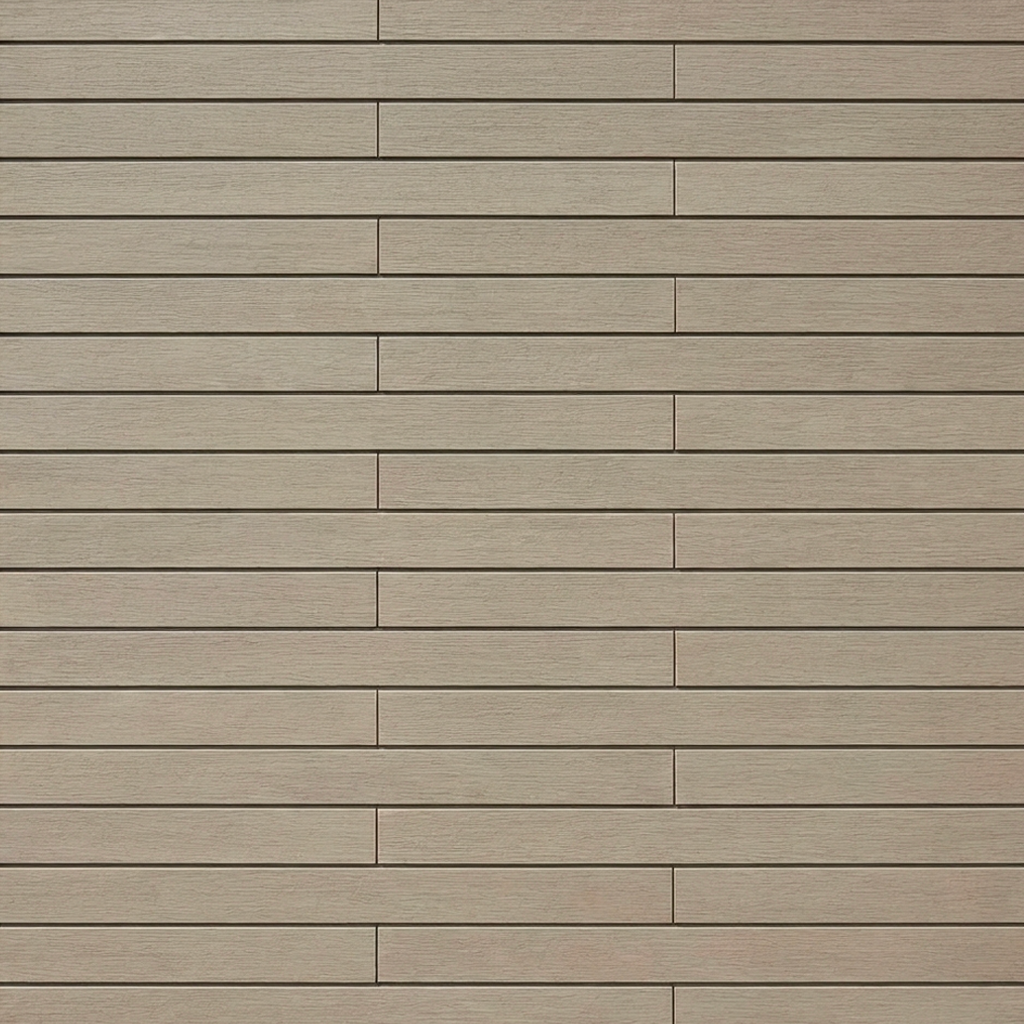 Pose de bardage horizontal couleur sable.