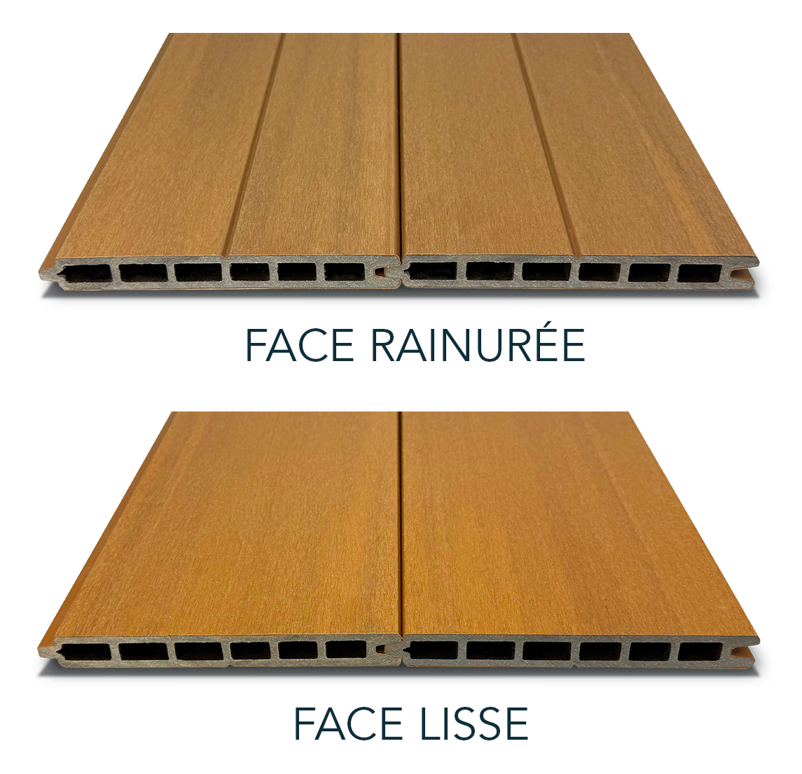 Finitions des lames de clôture bois composite