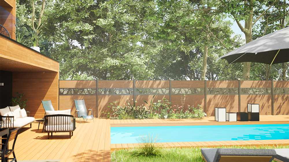 cloture composite et panneaux décoratifs