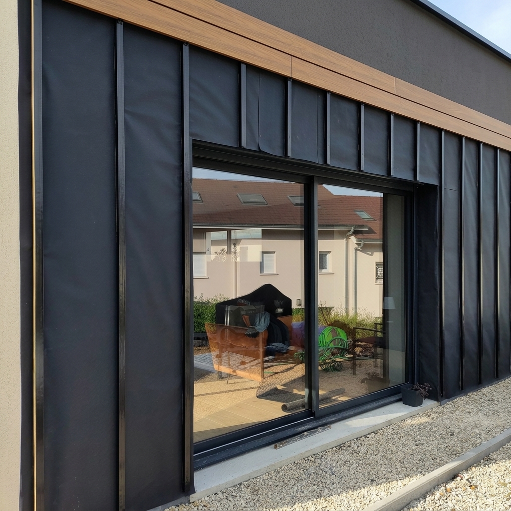 ossature pour bardage en bois composite