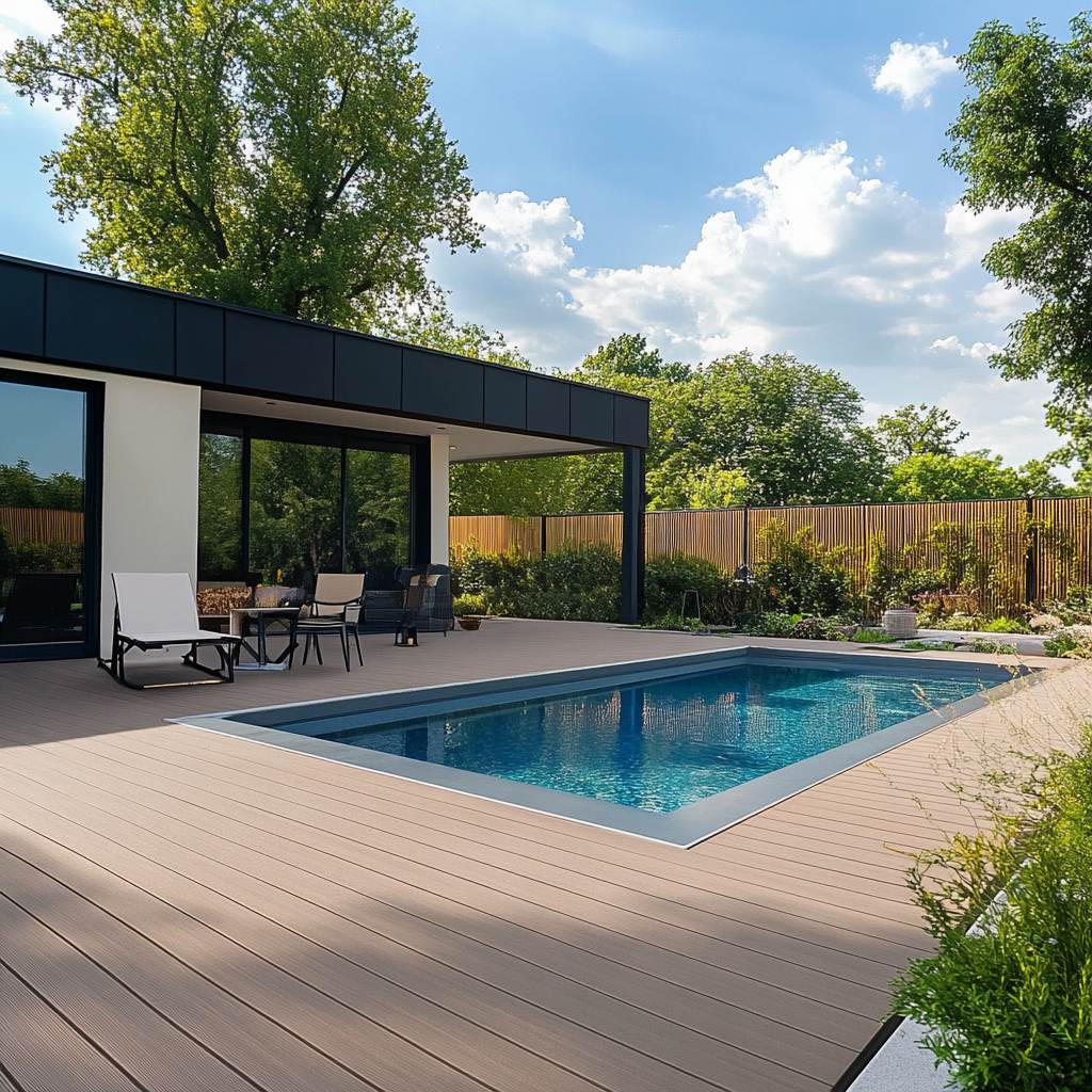 Terrasse en bois composite neowood teinte sable Terrasse en bois composite neowood teinte sable
