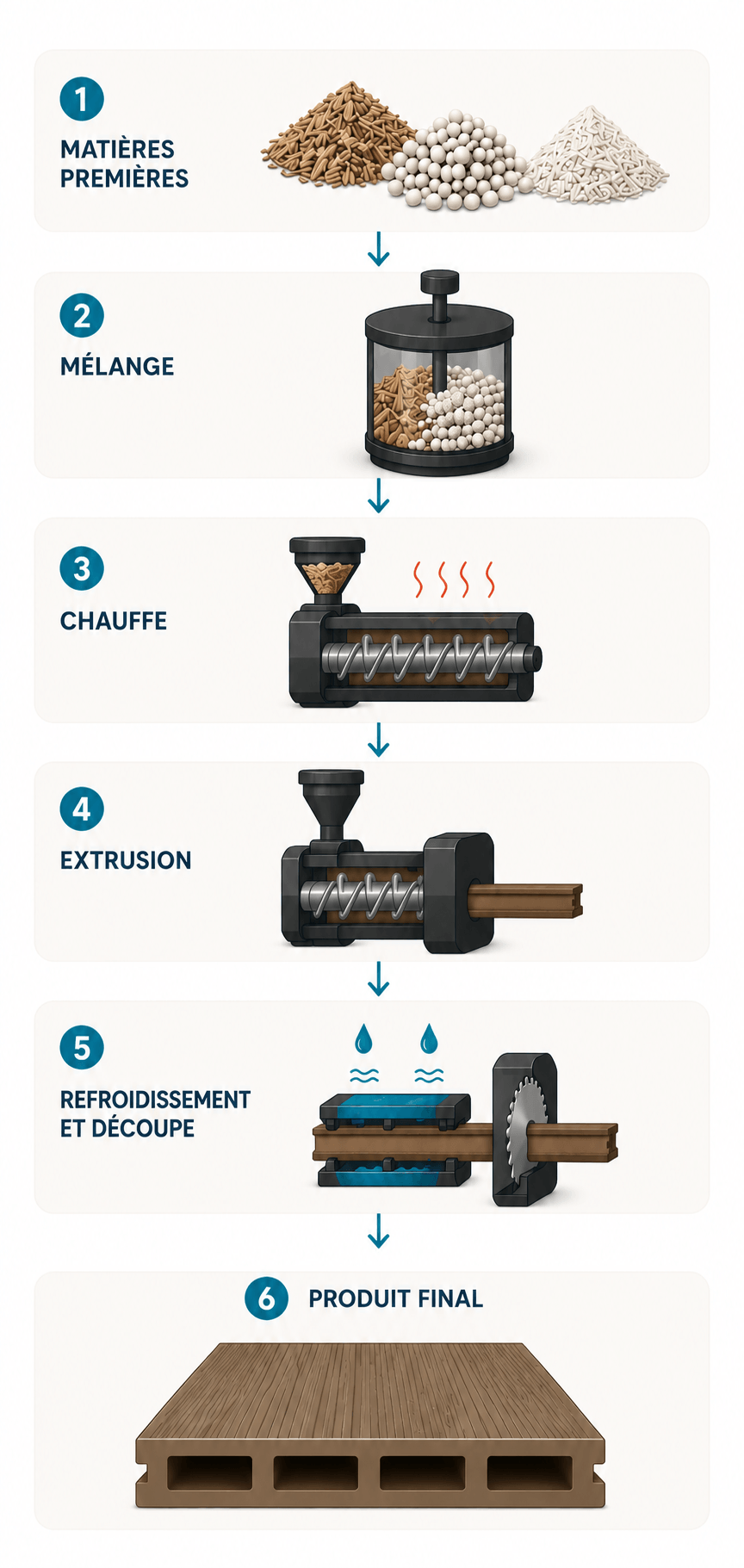 Fabrication de bois composite monoextrudé