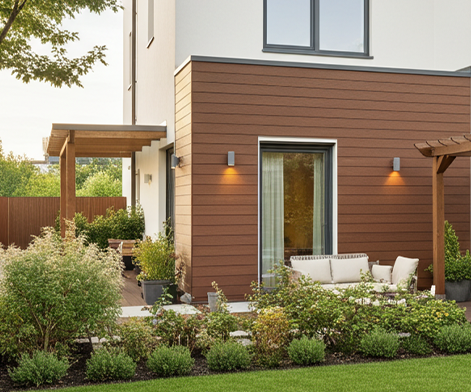 Lames de bardage en bois composite UltraProtect teinte ipé