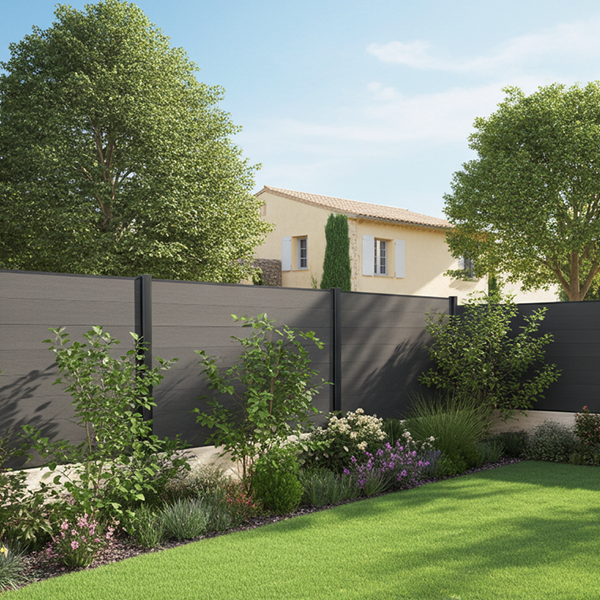 Clôture en lames composite neowood teinte anthra