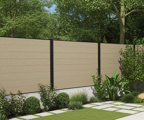 Clôture en bois composite UltraProtect teinte sable