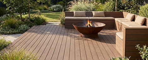 Terrasse en bois composite UltraProtect teinte ipé