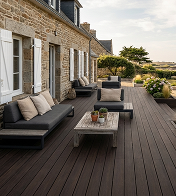 Terrasse composite teinte noyer neowood