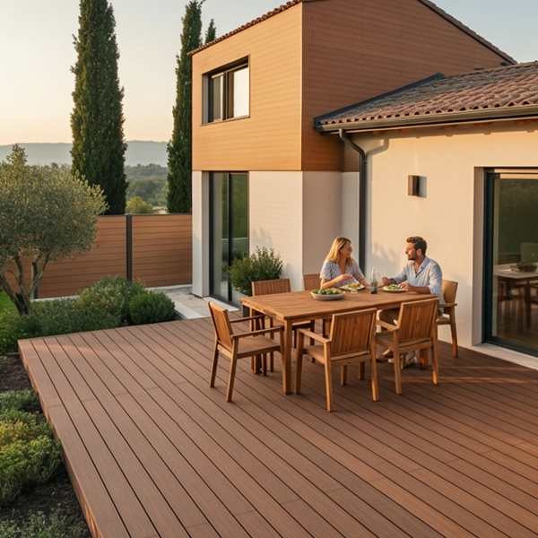 Terrasse composite neowood teinte teck
