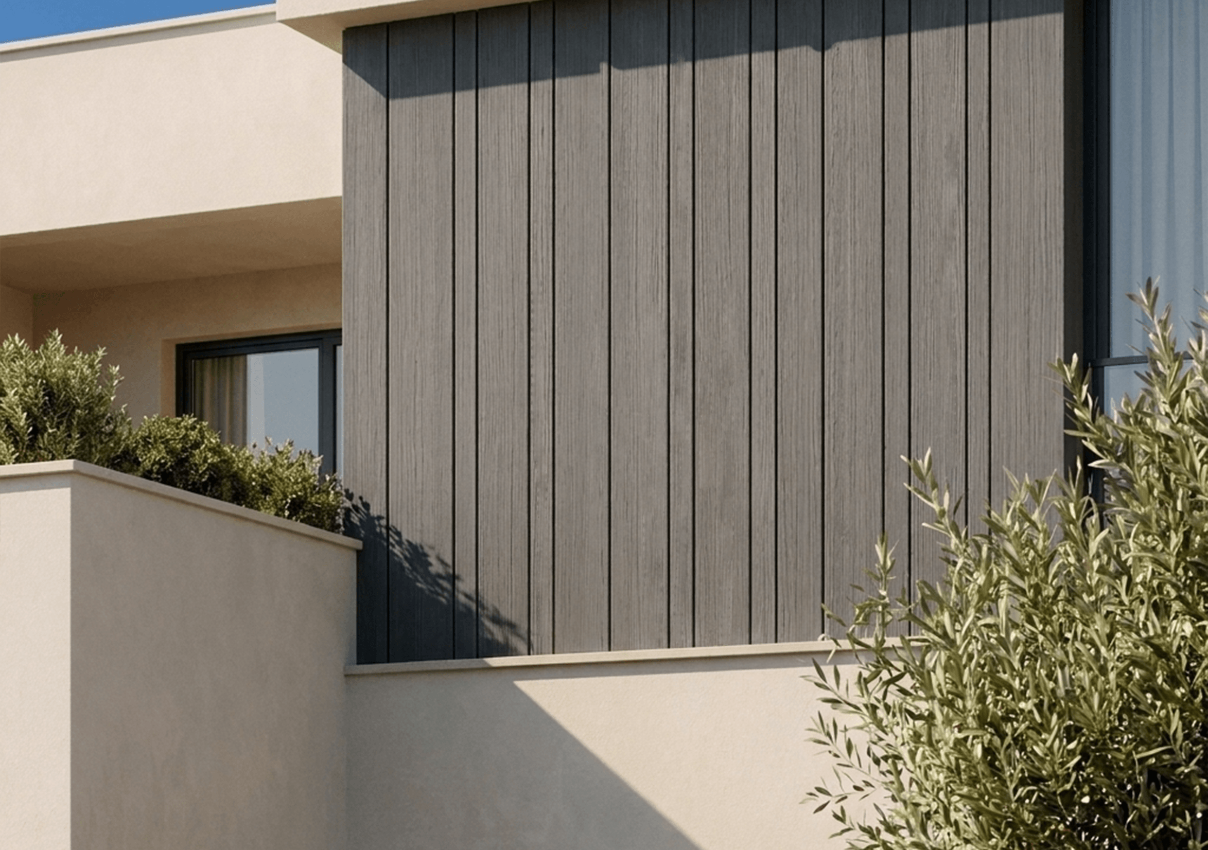 Bardage zenith couleur anthracite zoom sur maison moderne