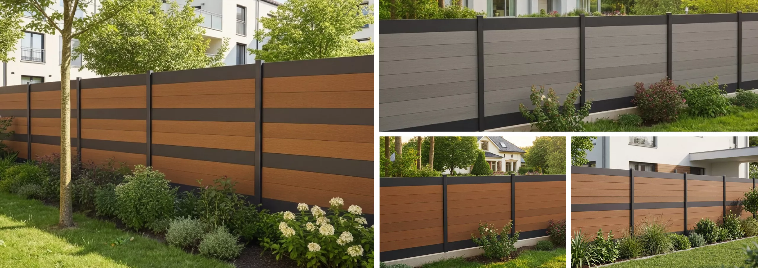 Inspiration de clôture bois composite et lame aluminium